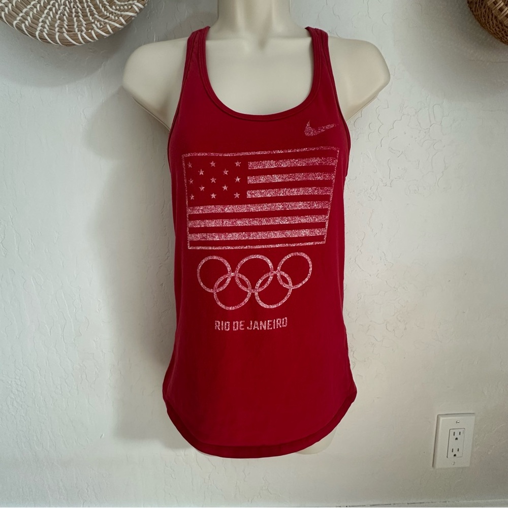 Vintage Red Nike Rio de Janeiro Olympics Racerback Tank Top. Size XS